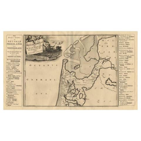 Antique Map of the West-Frisian Part of Independant Friesland by Halma, 1718
