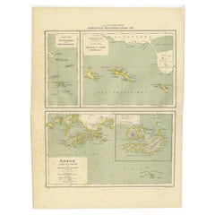 Antike Karte der Westindischen Inseln und des Bernsteins in Indonesien, 1900