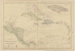 Antique Map of the West Indies and Central America by W. G. Blackie, 1859