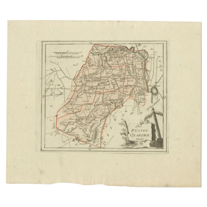 Antike Karte der Westerkwartier-Region, eine Region in Groningen, 1791 im Angebot