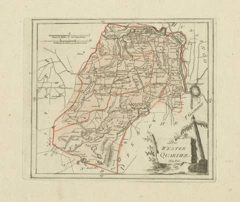 Antique map Westerkwartier Groningen by von Reilly, Vienna, 1791