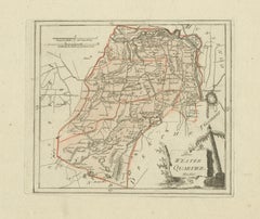 Mappa antica della regione di Westerkwartier, una regione di Groninga, 1791