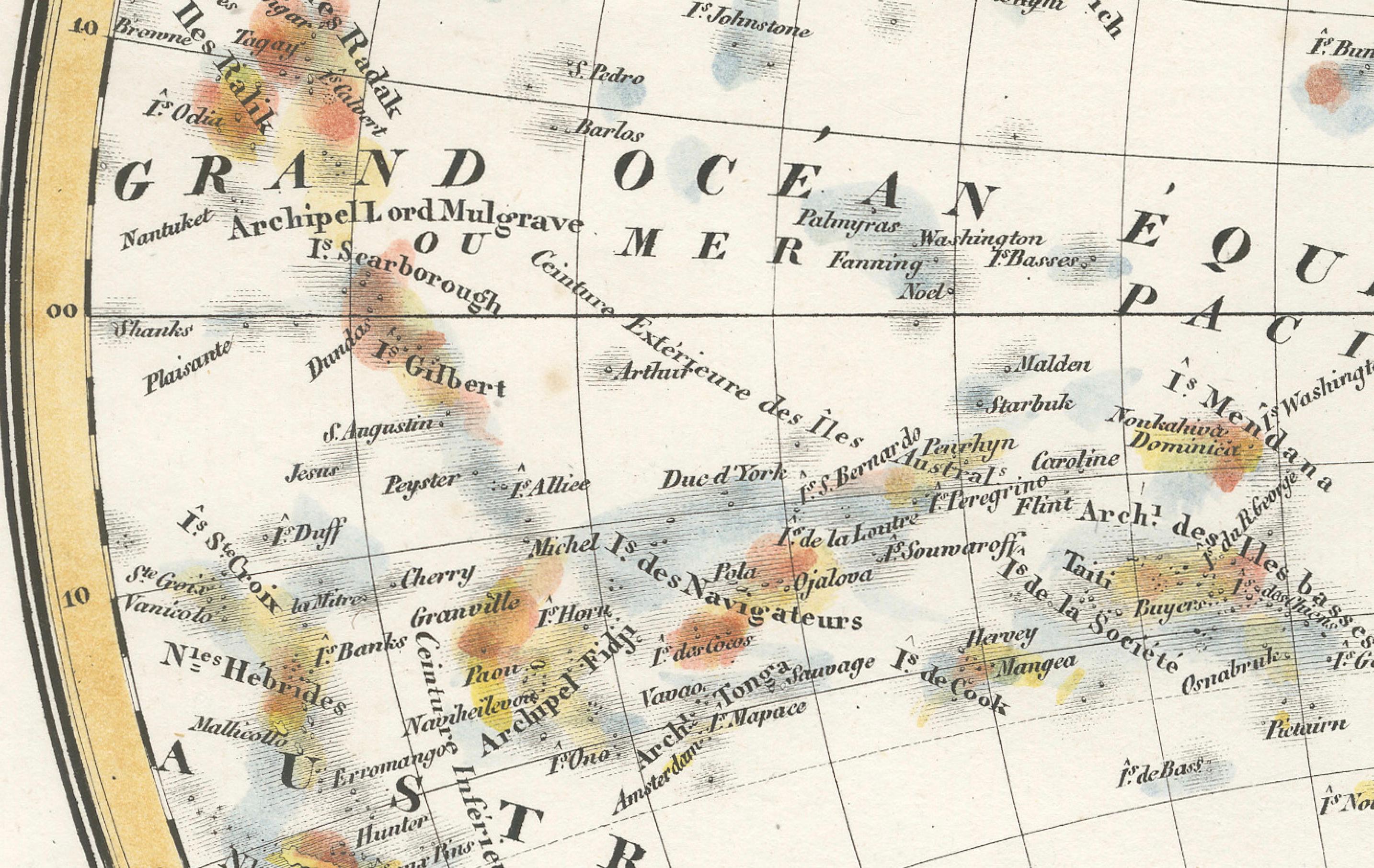 Carte ancienne de l'hémisphère occidental par Lapie, France, vers 1830 en vente 1