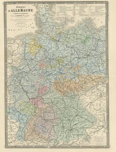 Antique Map of the Western Part of the German Empire by Levasseur, '1875'