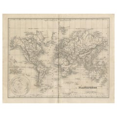 Antique Map of the World by Balbi '1847'