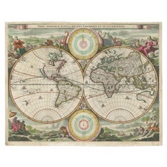 Antike Karte der Welt von Stoopendaal, um 1714