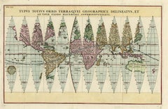 Antique Map of the World in 12 Globe Gores by Scherer, 'circa 1702'