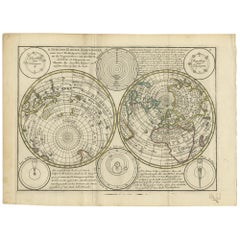 Antique Map of the World in Hemispheres by Keizer & de Lat, 1788