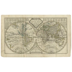 Antique Map of the World in two Hemispheres by Keizer & de Lat, 1788