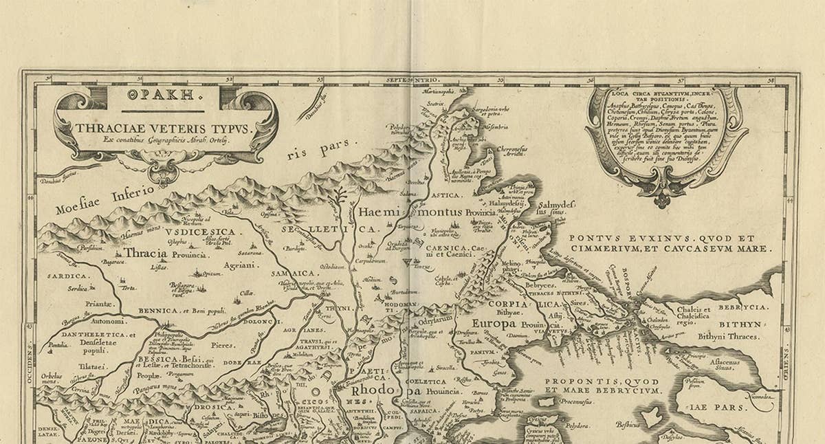 Antique Map of Thracia ‘Greece’ by J. Janssonius, circa 1650