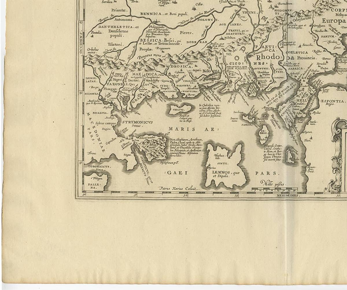 Antique Map of Thracia ‘Greece’ by J. Janssonius, circa 1650