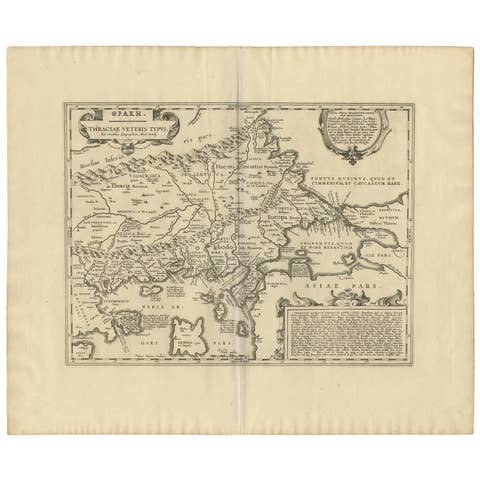 Antique Map of Thracia ‘Greece’ by J. Janssonius, circa 1650