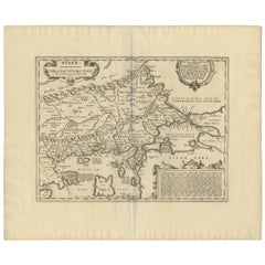 Antique Map of Thracia ‘Greece’ by J. Janssonius, circa 1650