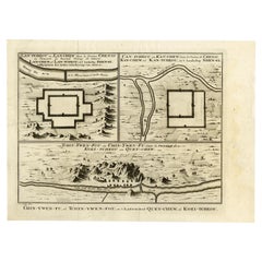 Antike Karte von drei chinesischen Städten in Chensi und Koei Tcheou, um 1758