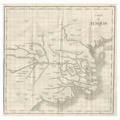 Antique Map of Tonkin, Northern Vietnam – Red River Delta, Engraved circa 1780