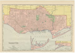 Antique Map of Toronto, with Queen's Park, Rand McNally, 1899
