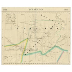 Antique Map of Turkestan – Vandermaelen Lithograph of Central Asia, 1827