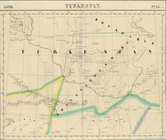 Carte ancienne du Turkestan - Lithographie de Vandermaelen de l'Asie centrale, 1827