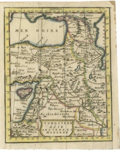 Antique Map of Turkey in Asia, Ancient and Modern, Pocket Map circa 1760