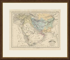 Antique Map of Turkey in Asia, Arabia, Persia and Afghanistan by Hachette