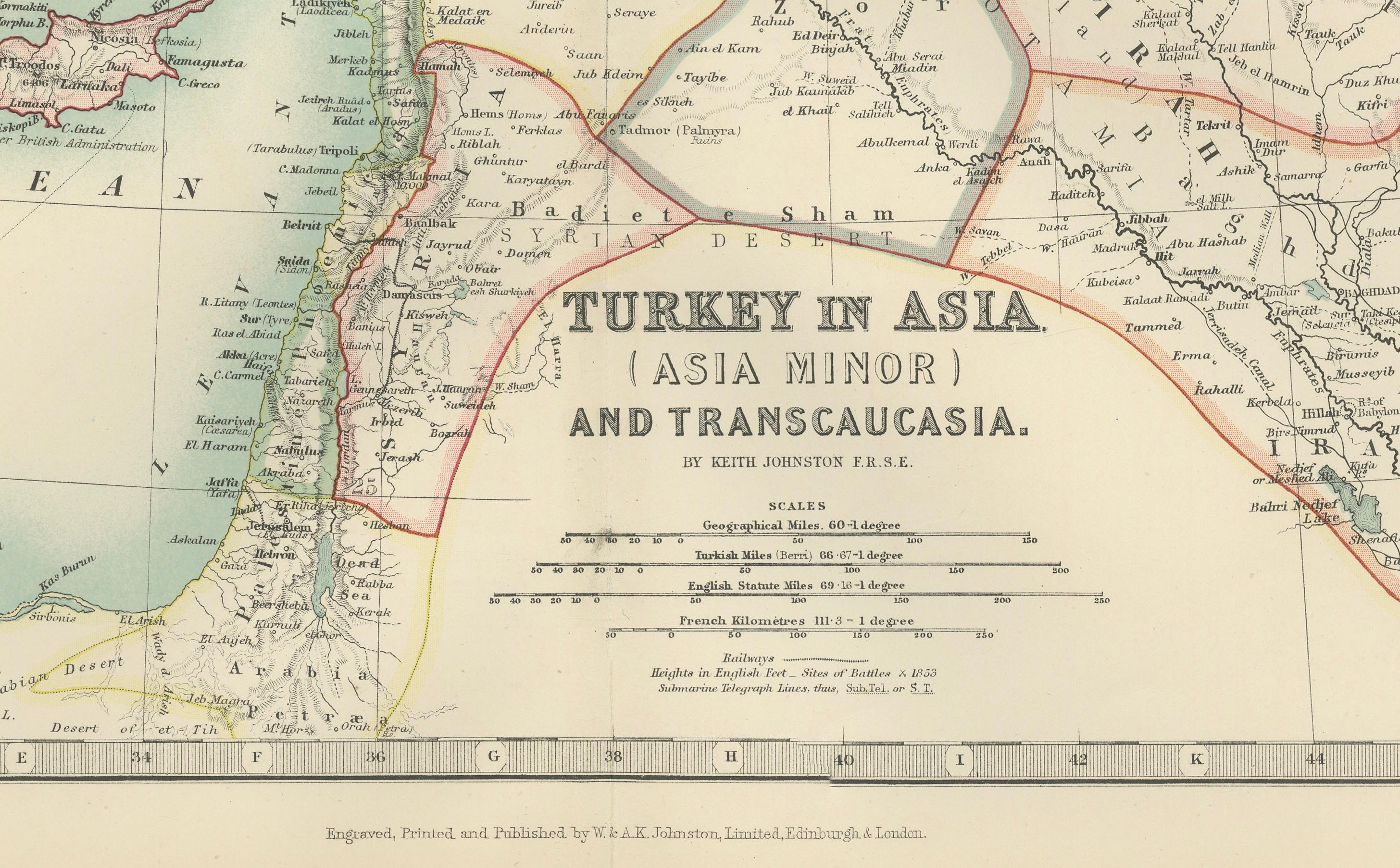Antique Map of Turkey in Asia (Asia Minor and Transcaucasia), 1903 en venta 1
