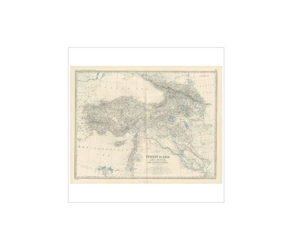 Antique Map of Turkey in Asia by A.K. Johnston, 1865