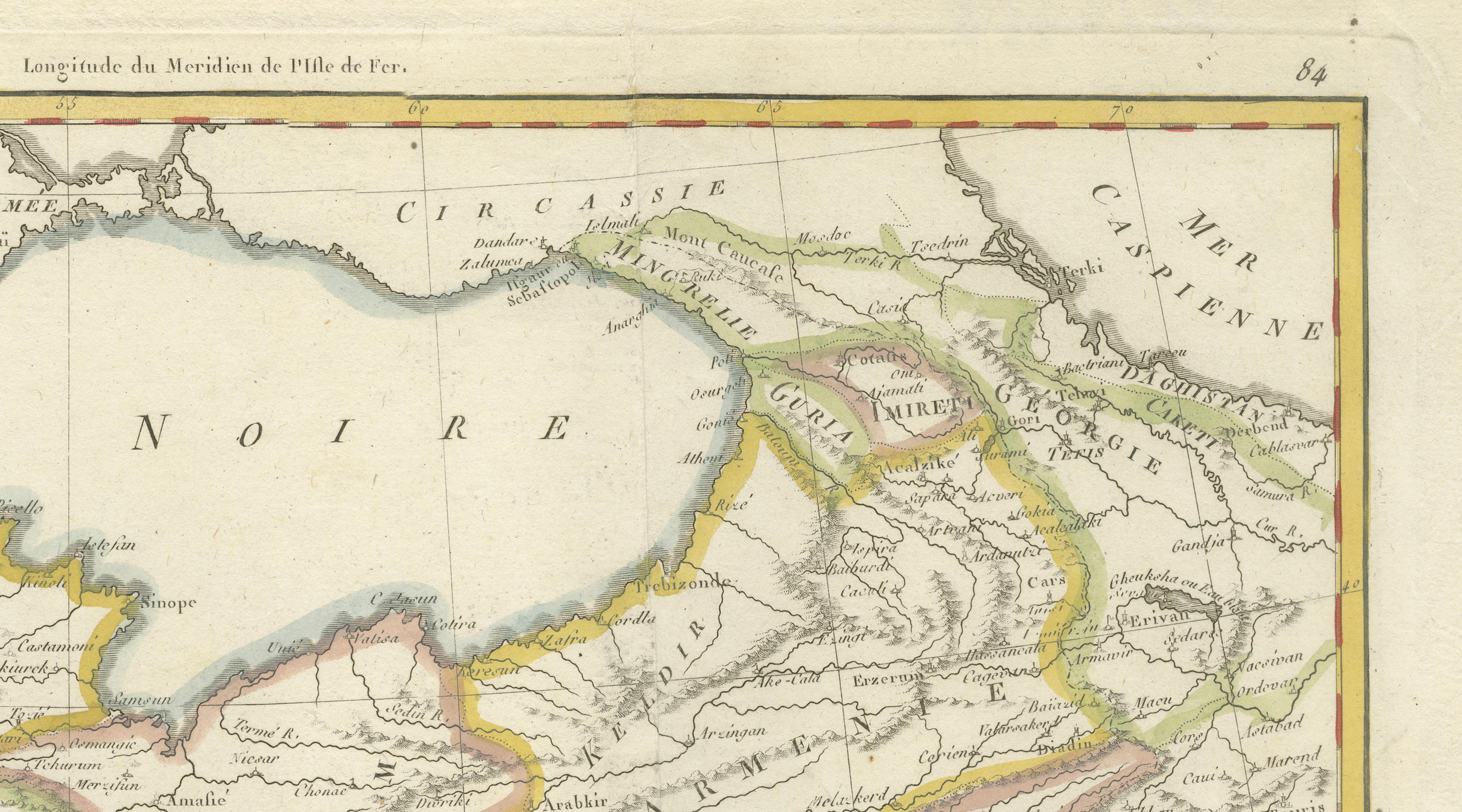 Antique Map of Turkey in Asia, Middle East and Persia, Bonne, c.1780
