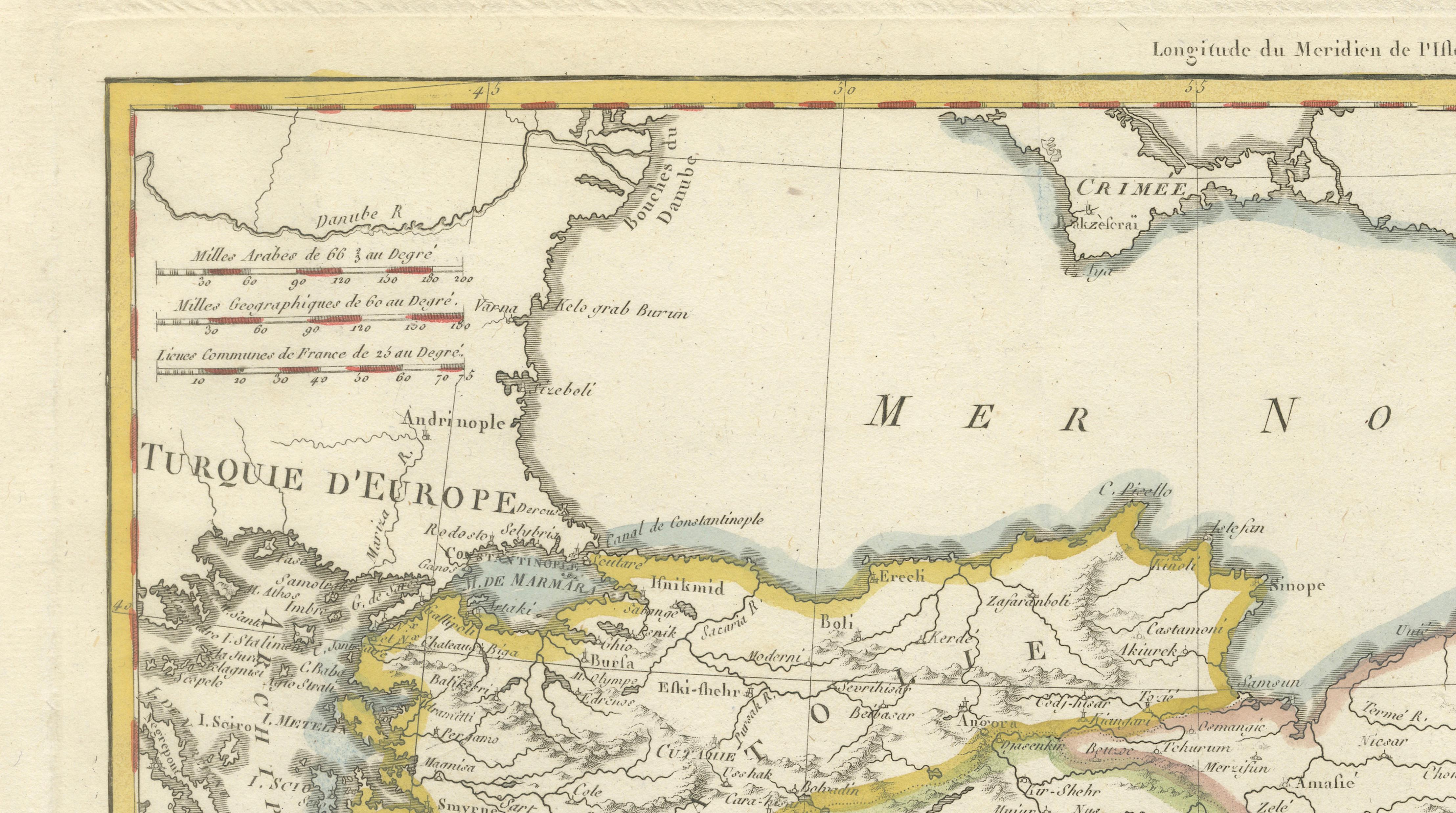 Antique Map of Turkey in Asia, Middle East and Persia, Bonne, c.1780