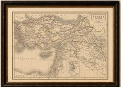 Antique Map of Turkey in Asia, Ottoman Empire Middle East, c. 1850