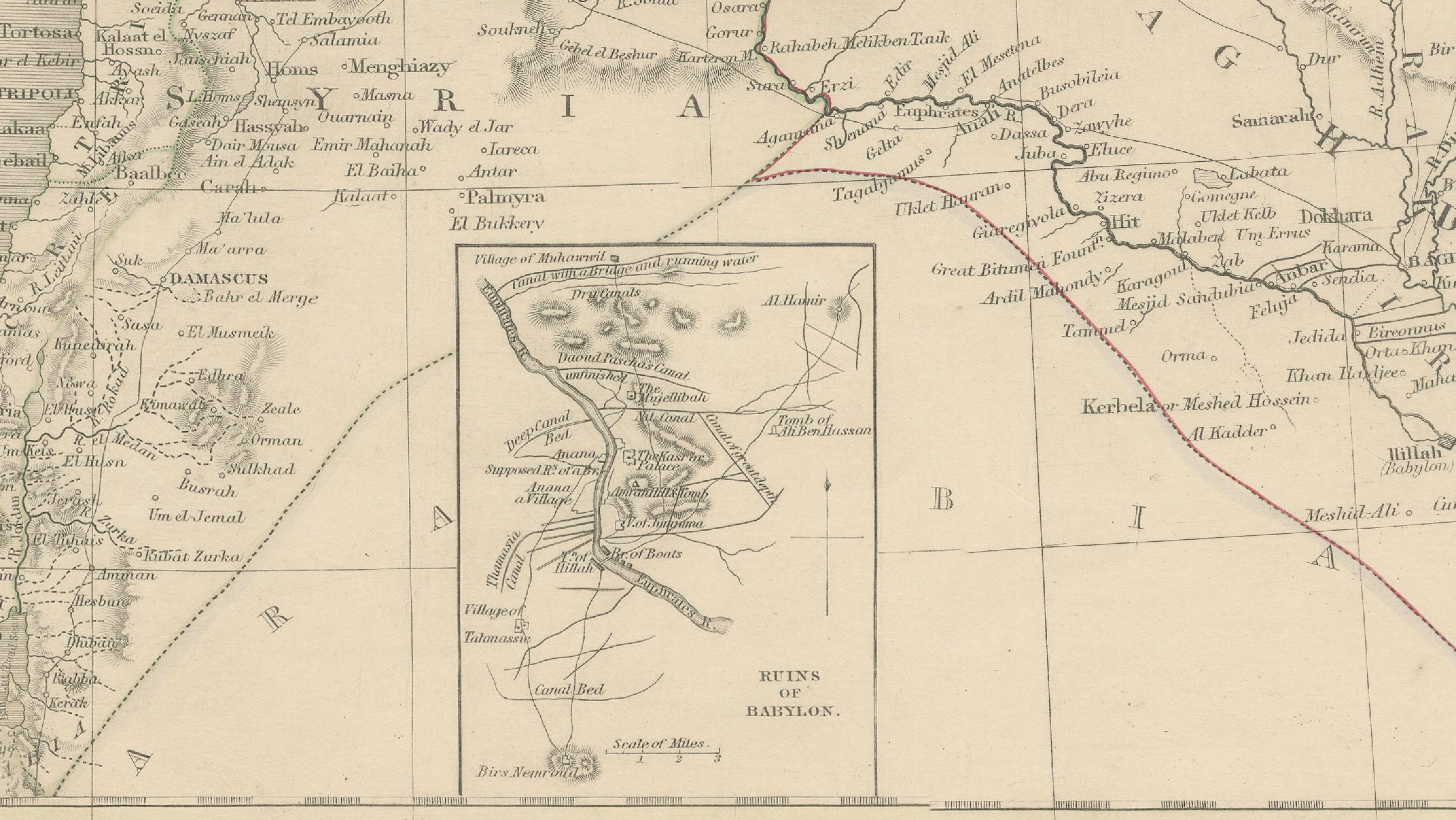 Antique Map of Turkey in Asia, Ottoman Empire Middle East, c. 1850