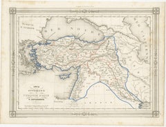 Antique Map of Turkey in Asia, with Frame Style Border