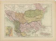 Antique Map of Turkey in Europe by A & C. Black, 1870