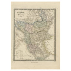 Mapa antiguo de Turquía en Europa por Wyld, '1845