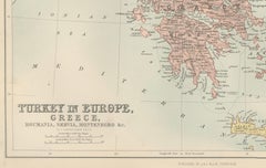 Antique Map of Turkey in Europe, Greece and the Balkans – Black’s Atlas, 1884