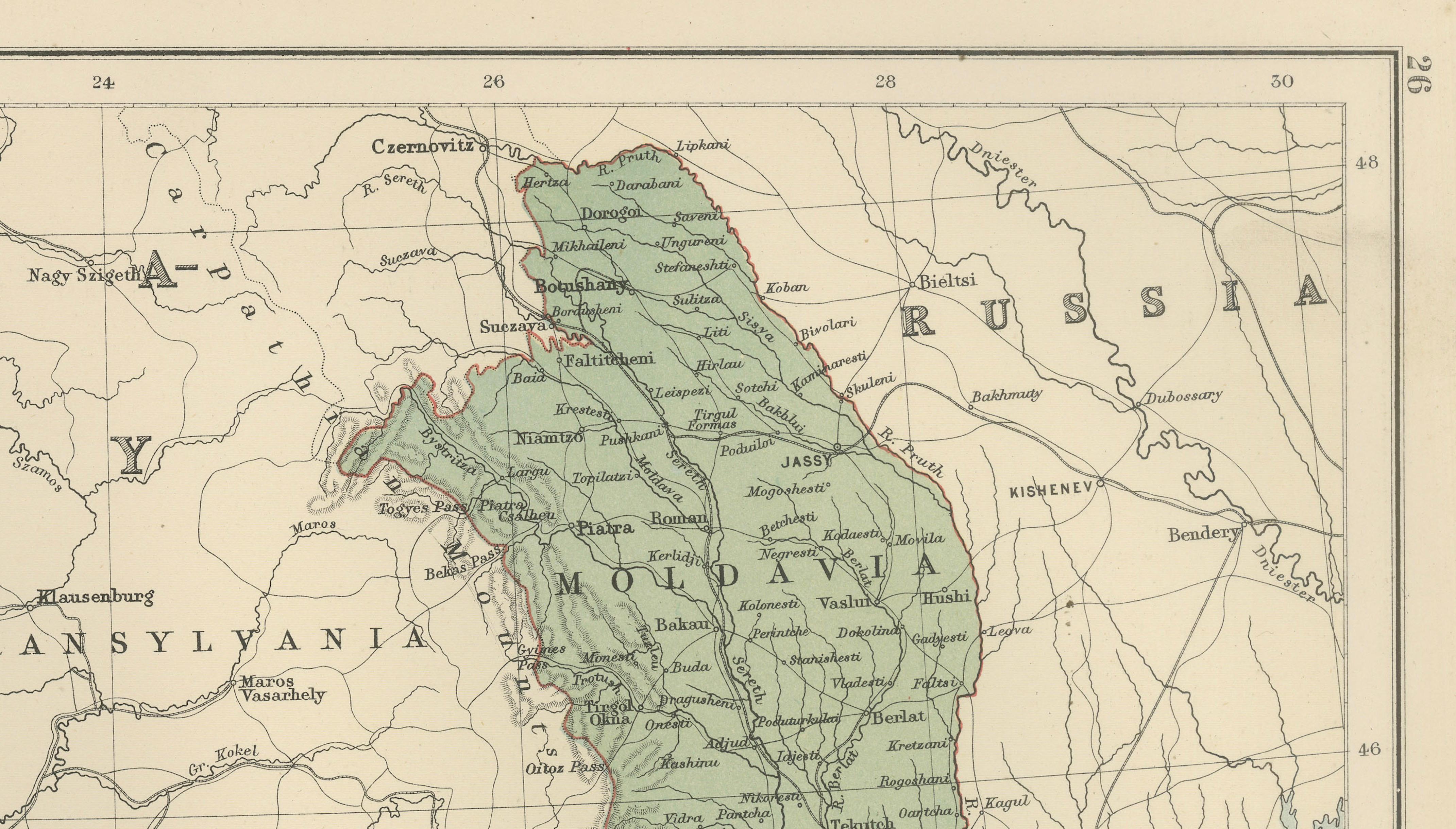 Antique Map of Turkey in Europe, Greece and the Balkans – Black’s Atlas, 1884