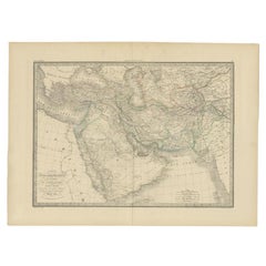 Antique Map of Turkey, Persia and Afghanistan, 1842
