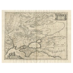Antique Map of Ukraine and Surroundings, ca.1650