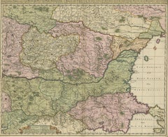 Antique Map of Ukraine, Bulgaria, Romania, Servia by N. Visscher, circa 1700