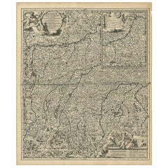 Antique Map of Upper Bavaria, Germany, circa 1690