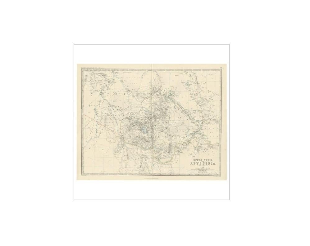 Antique map titled 'Upper Nubia and Abyssinia'. Depicting Habesh (or Abyssinia), Arabia, Upper Nubia and more. This map originates from the ‘Royal Atlas of Modern Geography’ by Alexander Keith Johnston. Published by William Blackwood and Sons,