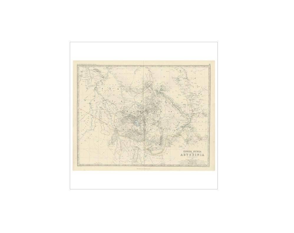 Antique Map of Upper Nubia and Abyssinia by A.K. Johnston, 1865