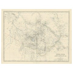 Antique Map of Upper Nubia and Abyssinia by A.K. Johnston, 1865