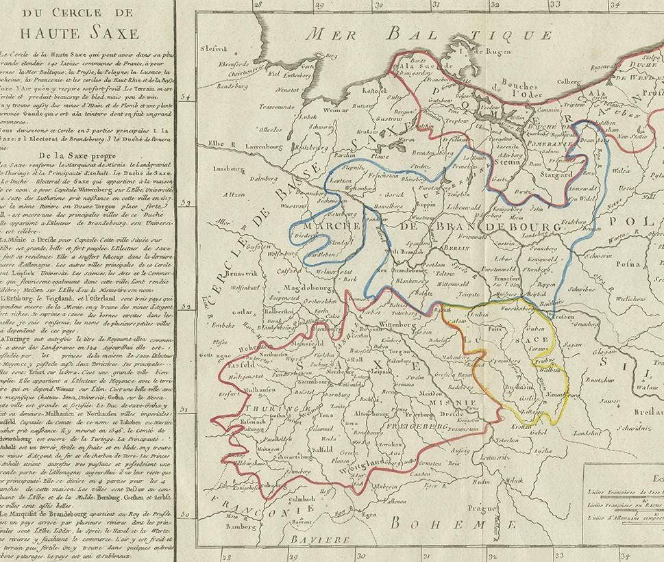 Antique Map of Upper Saxony in Germany by Clouet, 1787
