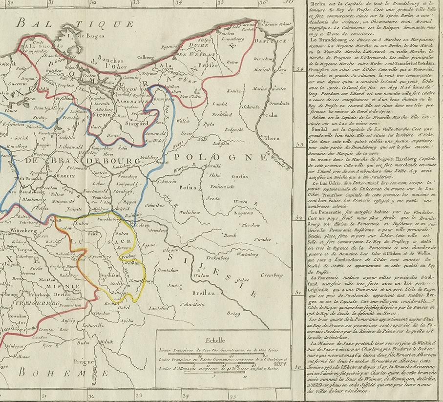 Antique Map of Upper Saxony in Germany by Clouet, 1787 In Good Condition For Sale In Langweer, NL