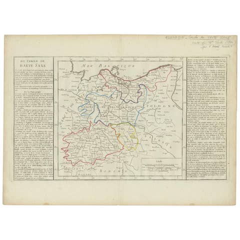 Antique Map of Upper Saxony in Germany by Clouet, 1787