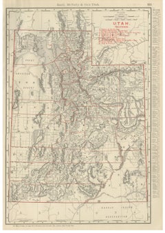 Antique Map of Utah, The Beehive State, Rand McNally, 1899