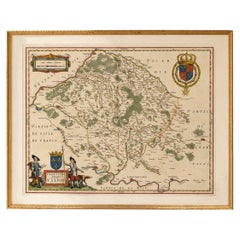 Antique Map of Valois, Picardy France – Blaeu Hand Colored c.1642
