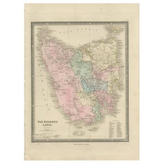 Antique Map of Van Diemen's Land 'Tasmania' by Wyld, '1845'