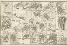 Carte ancienne des différents ports de France par Röder 'circa 1800'