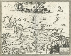 Mapa antiguo de Venezuela por Montanus, 1671